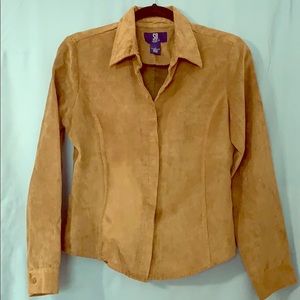 Tan Polyester Button-up Shirt